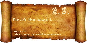 Machó Bernadett névjegykártya
