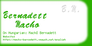 bernadett macho business card